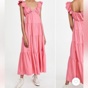 English factory ruffle sleeve maxi dress